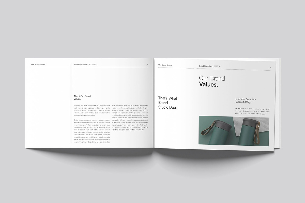Brand Guidelines Template Landscape, a Brochure Template by DesignCrest (Photo 7 of 21)