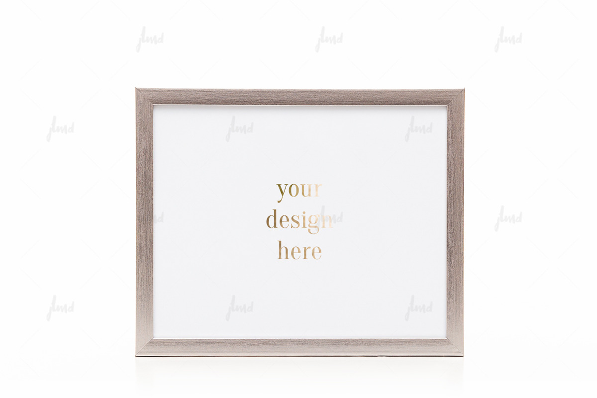 Silver 8x10 frame isolated mockup, a Print Template by JustLikeMyDesktop (Photo 2 of 3)