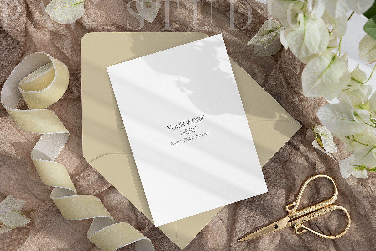 Card Mockup 5x7 Wedding BGF 8e, a Product Mockup by PawMockups (Photo 2 of 11)