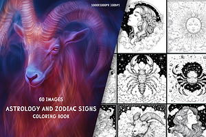 Astrology and Zodiac Signs. Coloring