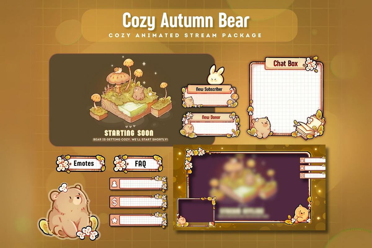Cozy Autumn Bear Stream Package, a Graphic by TheDoodleSweets (Photo 1 of 7)