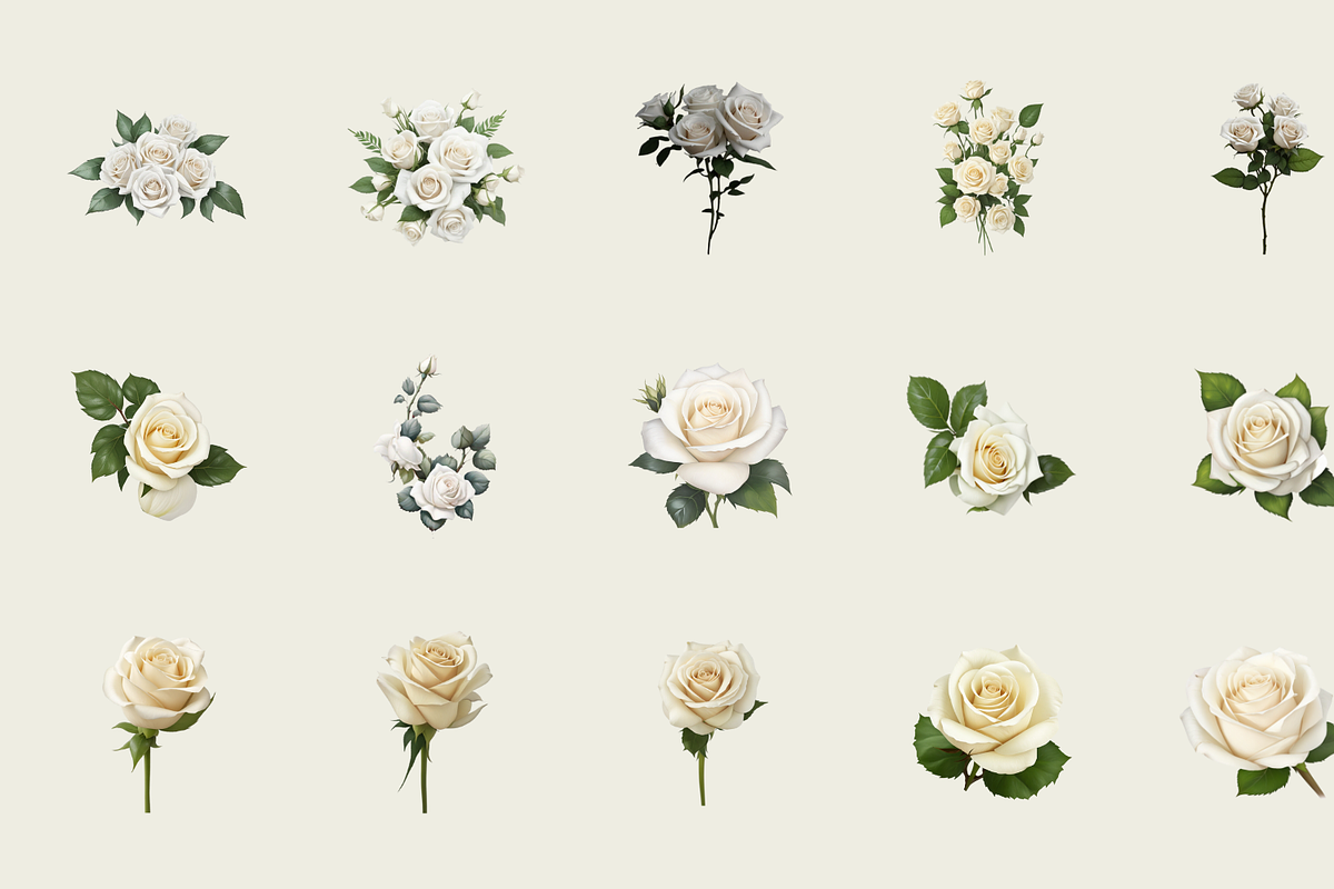 70 Watercolor White Rose PNG Clipart, a Graphic by Graphicspixel (Photo 2 of 11)