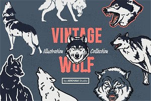 Vintage Wolf Illustrations