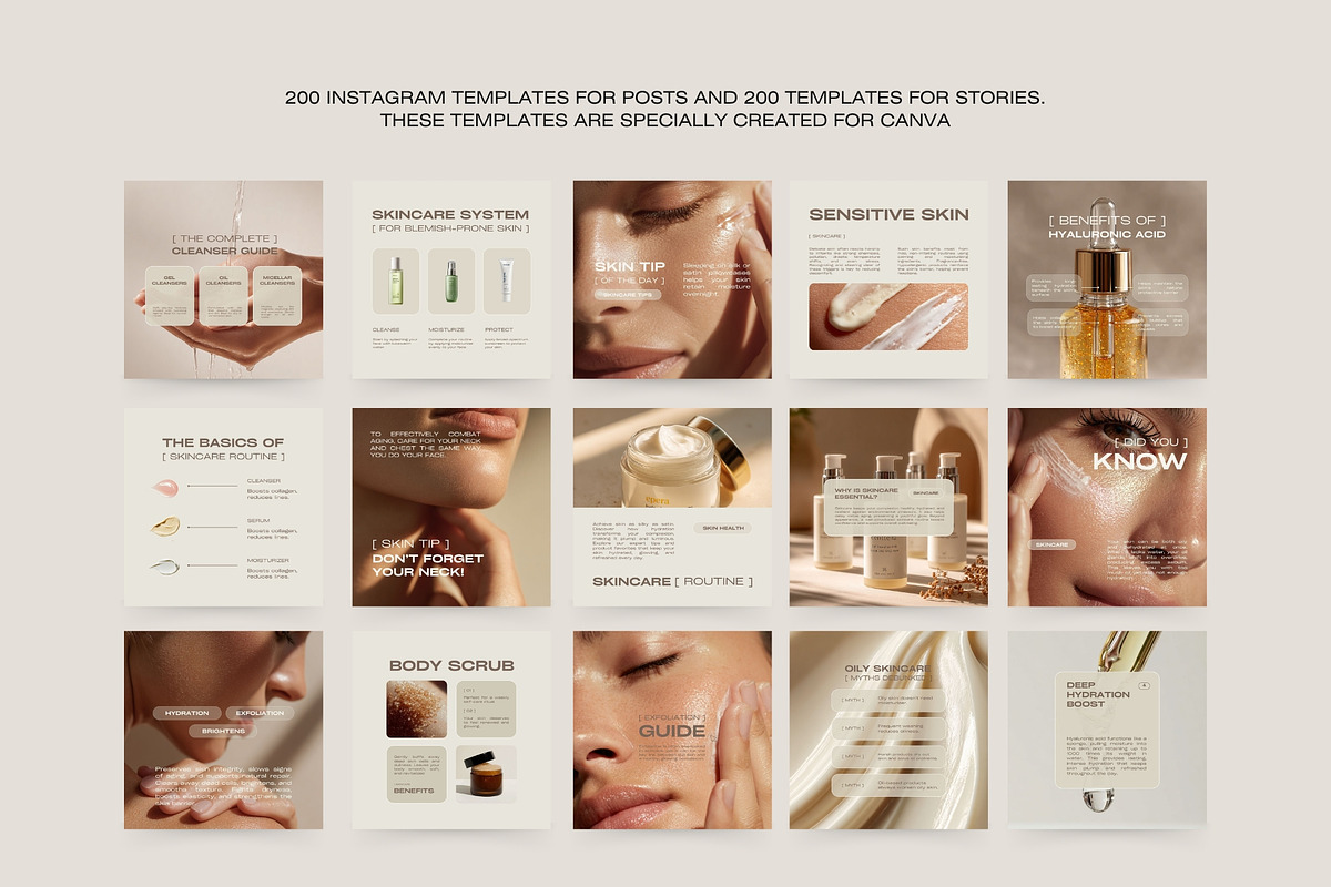 400 Skincare Instagram Templates, a Social Media Template by Instprofi | Studio Estimo (Photo 12 of 15)