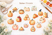 Boho Watercolor Smiling Pumpkins, an Illustration by Artnoy (Thumbnail 7 of 8)