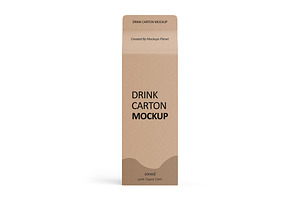 Kraft Paper Drink Carton Mockup