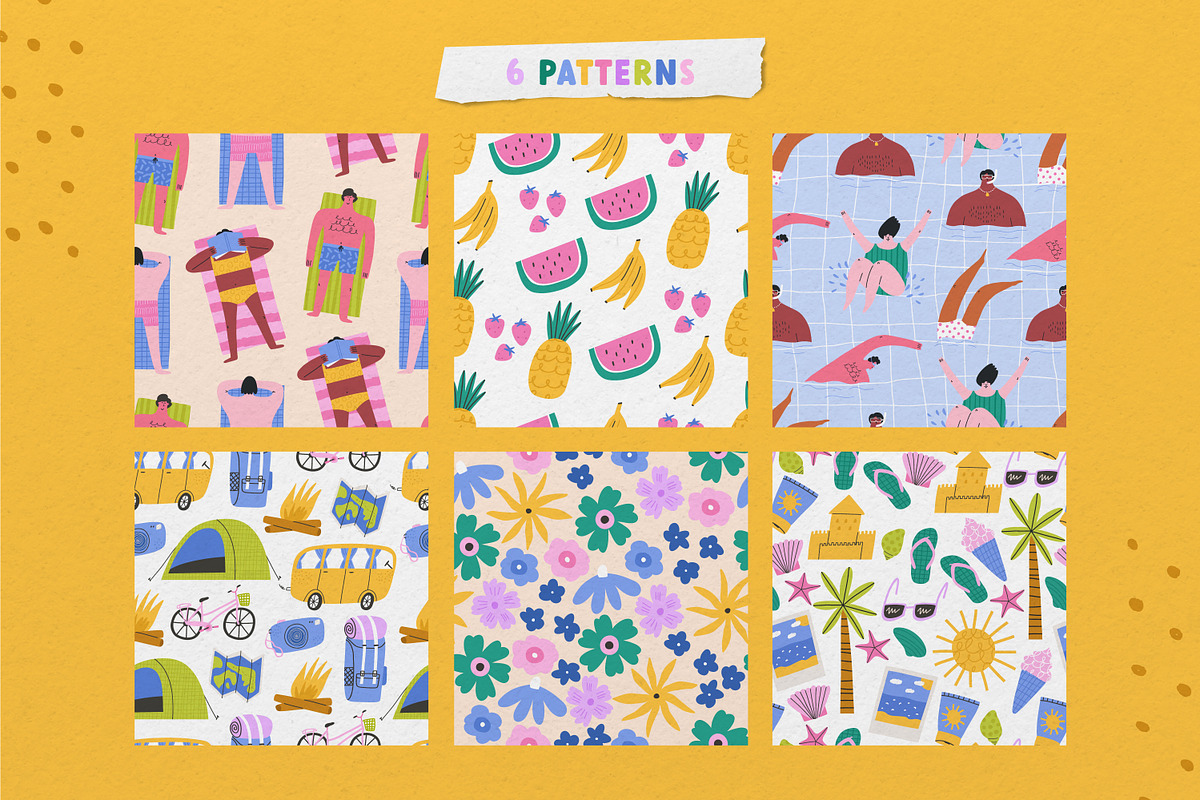Summer vector clipart & patterns, an Illustration by Valerie (Photo 5 of 8)