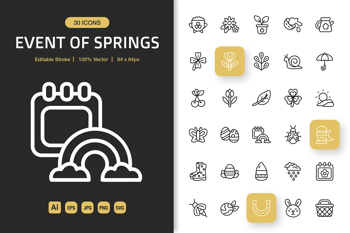 Event Of Springs Icons, an Icon by Spacepixel Creative