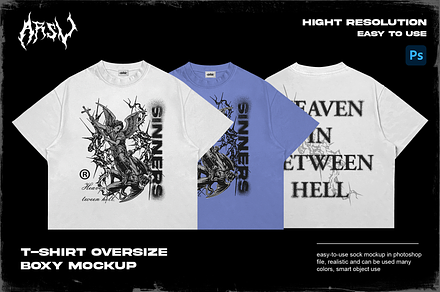 T- shirt oversize boxy mockup