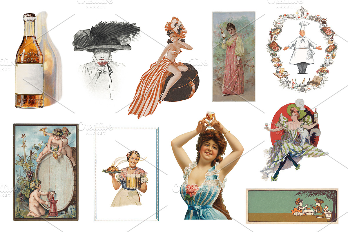 Vintage Restaurant & Tavern Graphics, a Food Illustration by Blue Line Design (Photo 3 of 16)