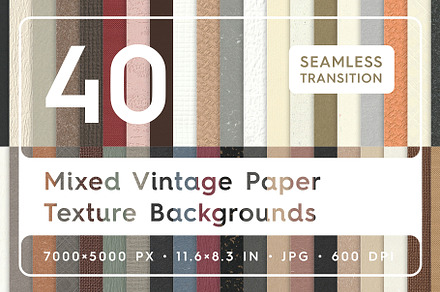 40 Mixed Vintage Paper Textures, a Texture Graphic by Textures & Backgrounds