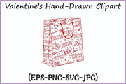 Valentines Doodle Clipart SVG Bundle, a Seasonal Illustration by Gfx Expert Team (Thumbnail 11 of 15)