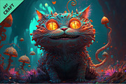 Psychedelic cat. Art., an Animal Illustration by KENO Mascots (Thumbnail 3 of 6)