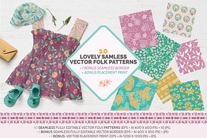 10 Seamless Vector Folk Patterns