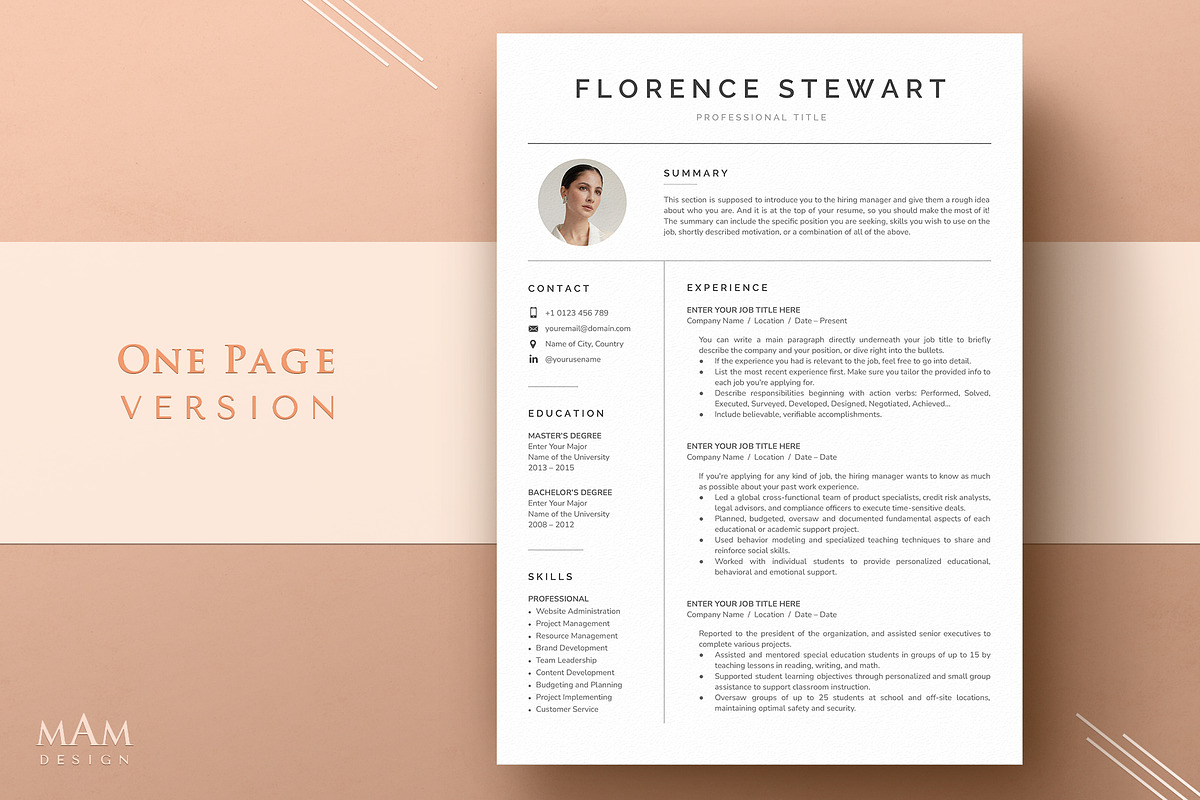 Resume Template with photo, a Resume Template by MAM Design (Photo 2 of 10)