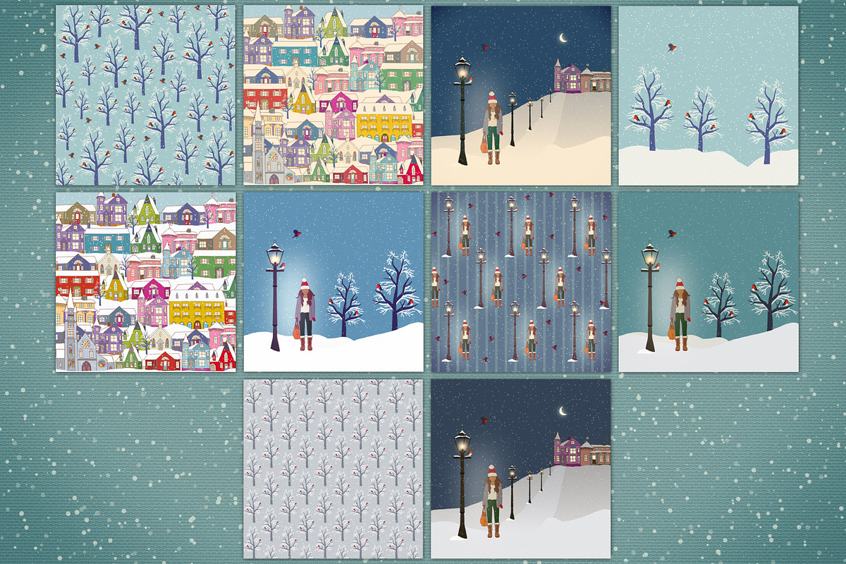 Winter digital paper, a Pattern Graphic by Paper Farms (Photo 2 of 3)