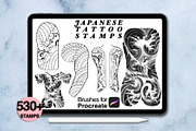 550 Japanese tattoo for procreate, a Brush Add-On by Arts For Peace (Thumbnail 4 of 9)