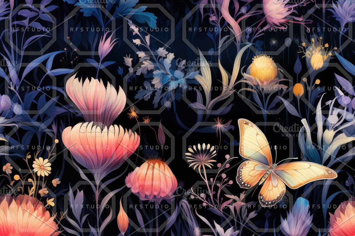 FAERIELIGHT FLORA. Seamless Pack, a Texture Illustration by RefinedFantasyStudio (Photo 5 of 9)