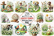 Spring daisy farm clipart, an Illustration by RobertsArt (Thumbnail 1 of 7)