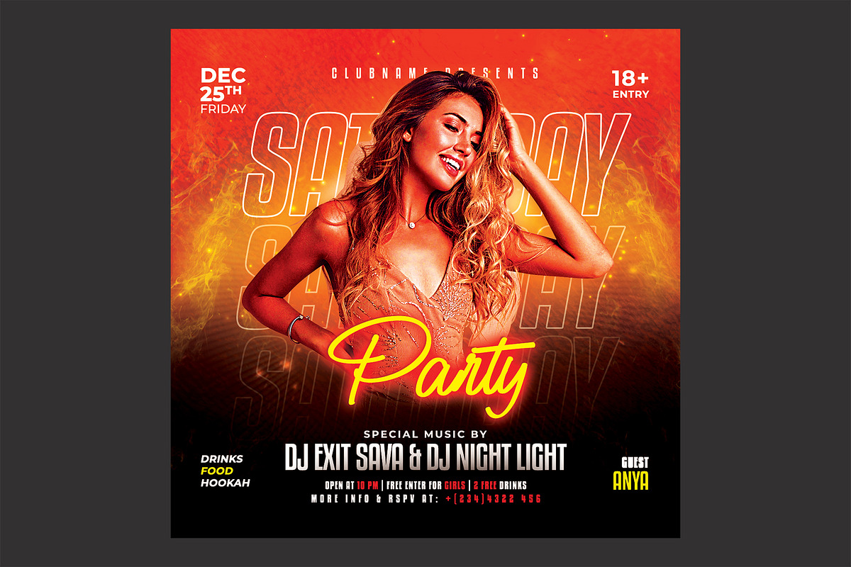 Club Party Flyer, a Flyer Template by DSGraphicDesign (Photo 2 of 2)
