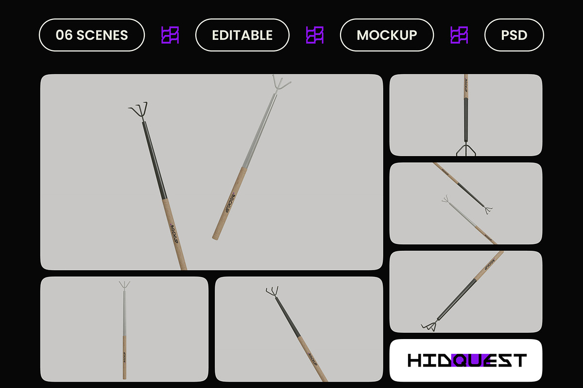 Long Hand Garden Fork Mockup, a Household Mockup by hiddemaru (Photo 2 of 4)