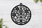 Christmas Tree Ornament Laser Cut, a Seasonal Illustration by CraftArtStudio (Thumbnail 2 of 3)