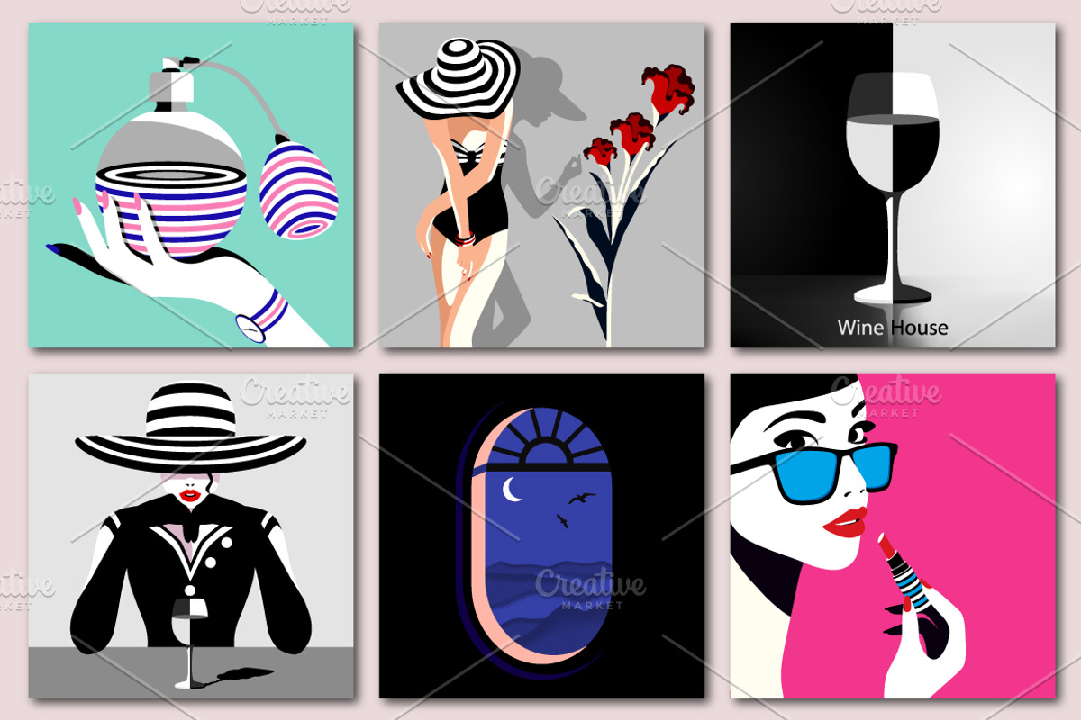 Chic & modern. Fashion & travel set, a Decorative Illustration by Dasha_D (Photo 7 of 7)