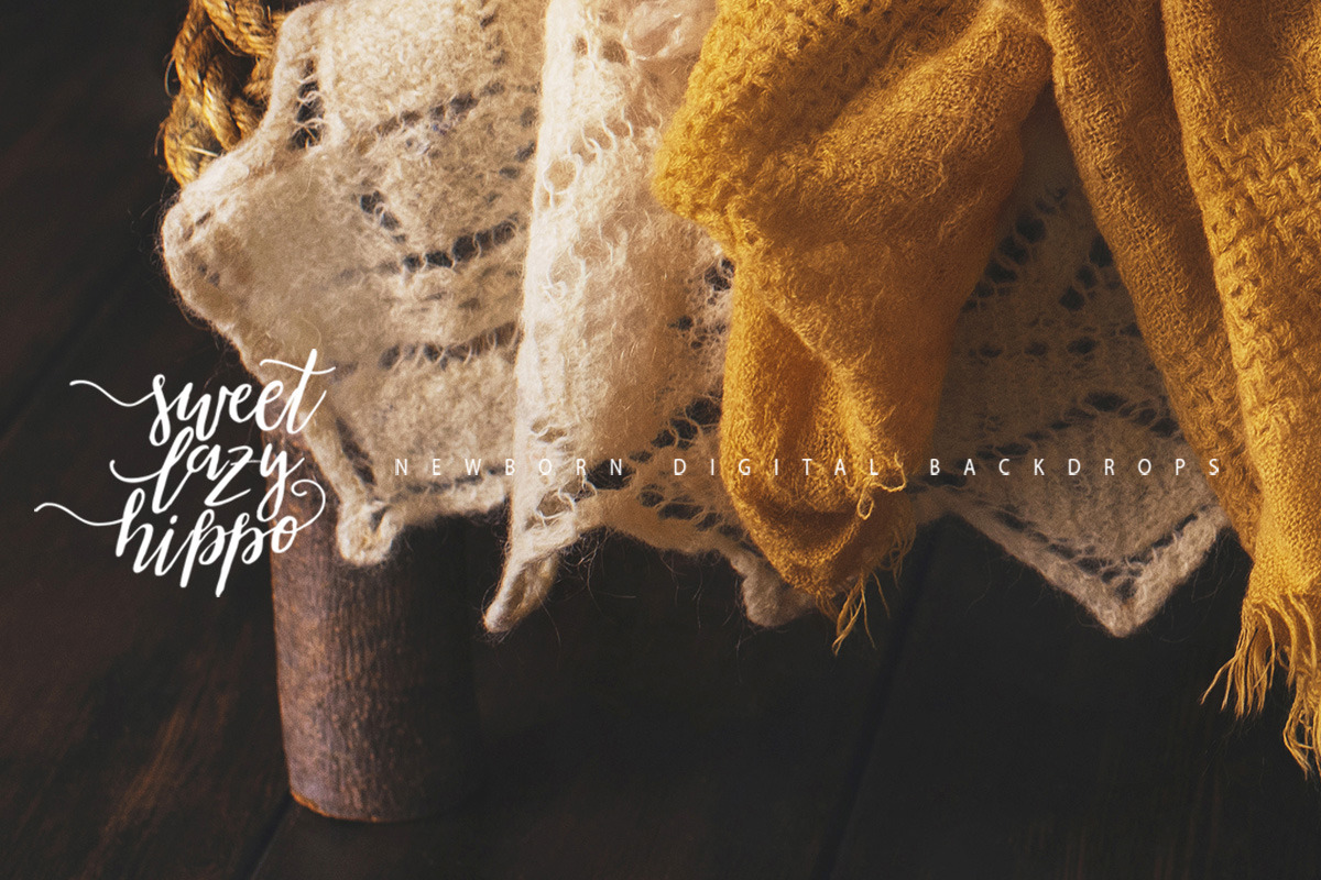 Vintage Wooden Bed. Newborn Backdrop preview 4