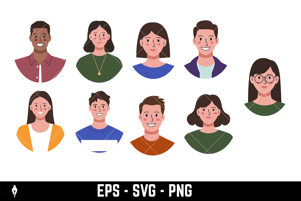 avatars representing various people, a Person Illustration by Vectorhight (Photo 1 of 3)