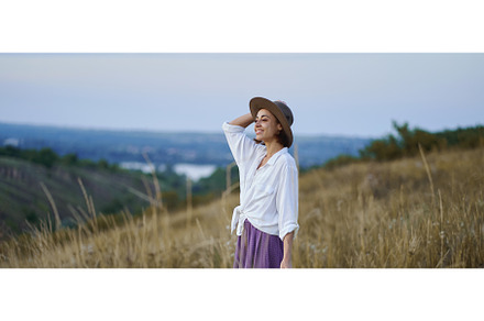 Panoramic hillside landscapes with, a Person Photo by vitaliymateha photography