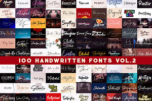 100 Handwritten Fonts vol.2, a Handwritten Font by pineungtype