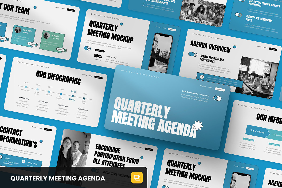 Quarterly Meeting Agenda, a Presentation Template by SquidPixey (Photo 1 of 6)