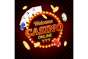 Welcome Casino Concept, an Illustration by Vector and Templates