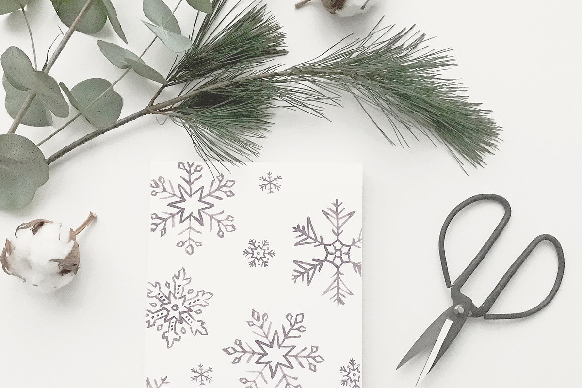 SNOWFLAKES WATERCOLOR PNG + VECTOR, an Illustration by KruthDesign (Photo 8 of 10)