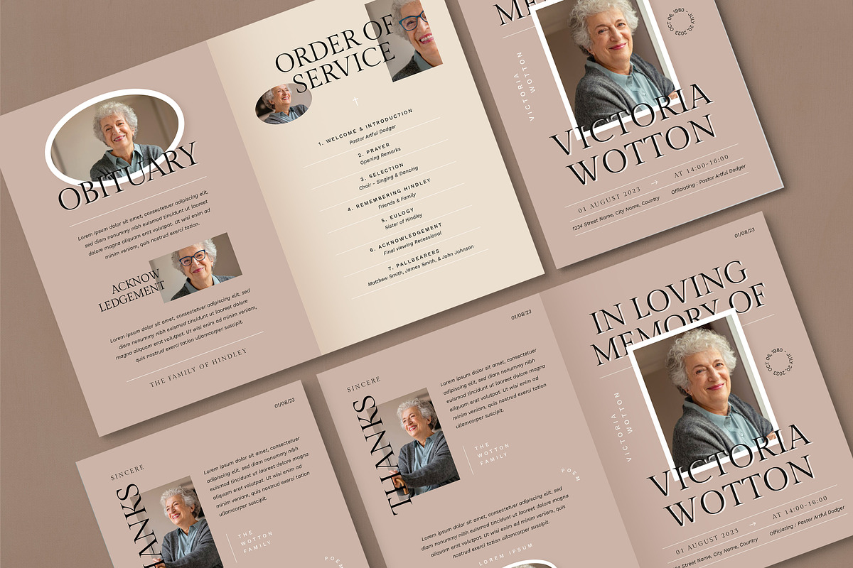 Modern Minimalist Funeral Program, an Invitation Template by Vynetta (Photo 2 of 6)