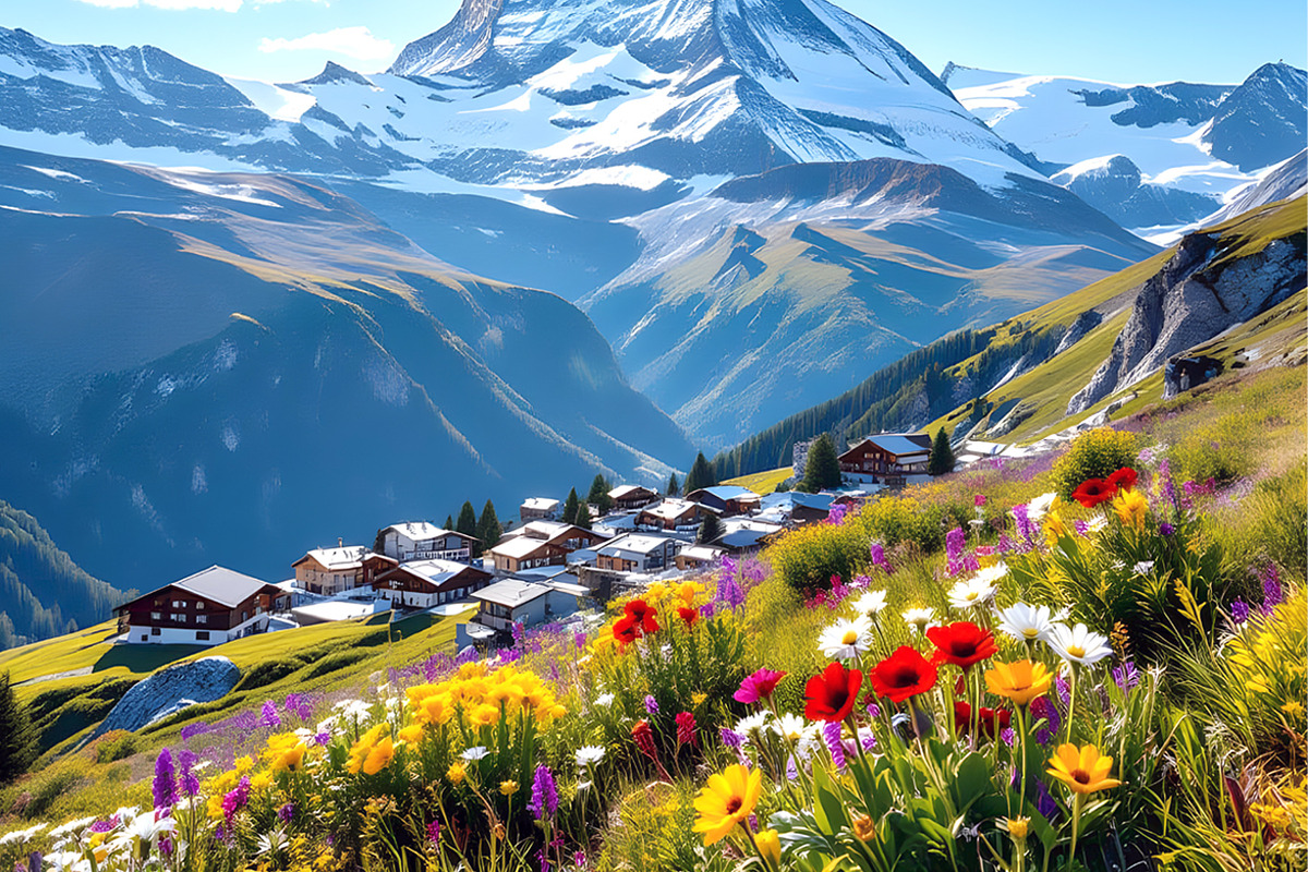 Swiss Alps Zermatt, a Sport Illustration by Sharon Schwalbe (Photo 1 of 2)