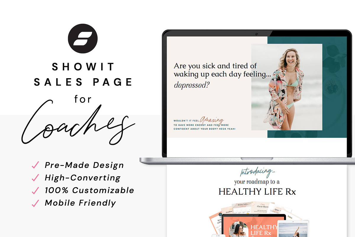 Sales Landing Page Health Coach, a Landing Page Template by Sugar Studios (Photo 1 of 5)