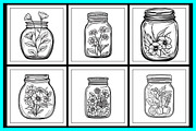 Flower inside jar Coloring Pages, an Object Illustration by protabsorkar11 (Thumbnail 5 of 7)