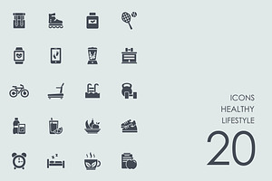Healthy lifestyle icons, an Icon by Palau