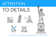 Line Design Landmarks Icons Set, an Outline Icon by Boyko Pictures (Thumbnail 4 of 9)
