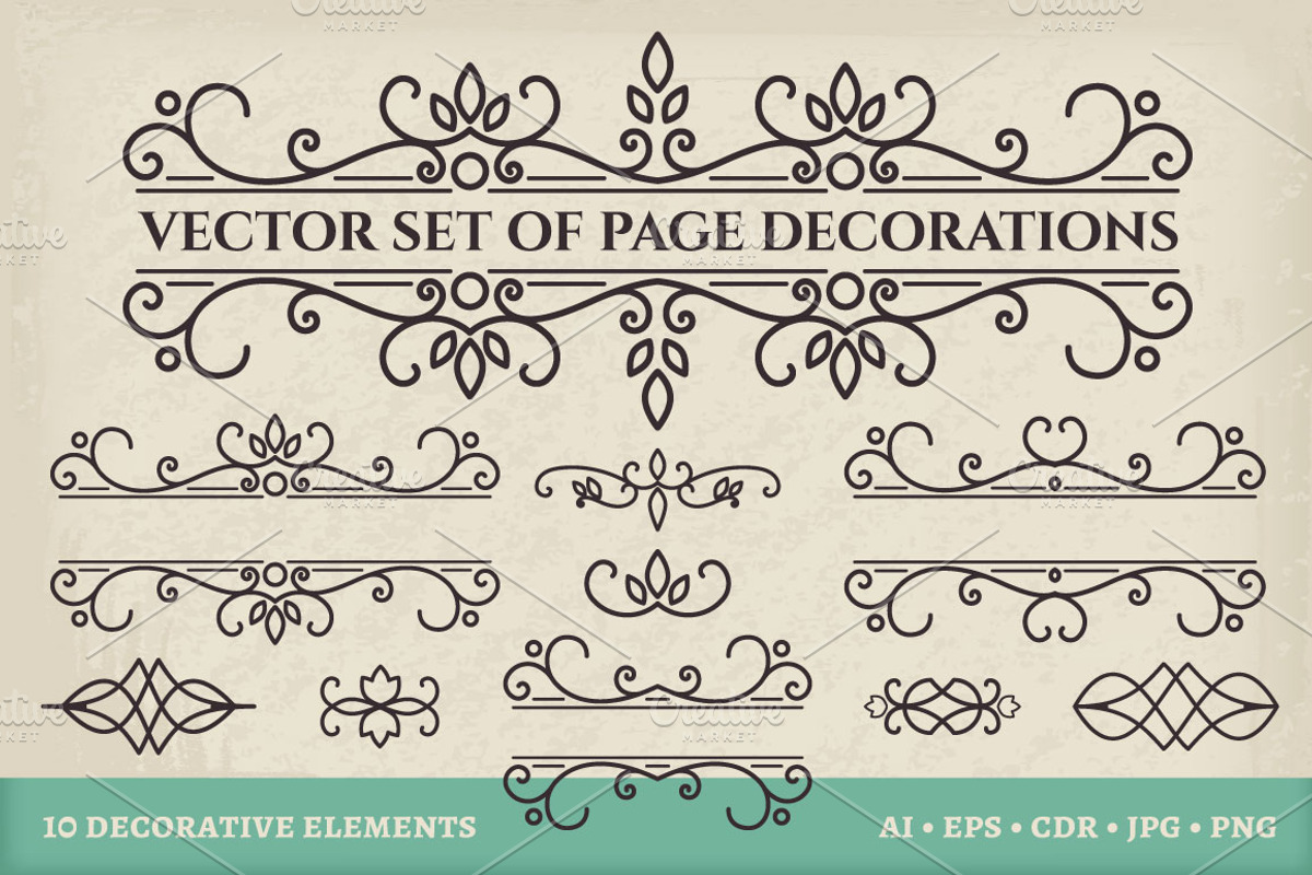 10 Calligraphic Design Elements, an Object Graphic by dacascas