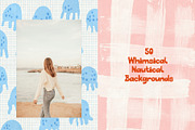 50 Coastal Handdrawn Backgrounds, a Background Graphic by PaperJamLab (Thumbnail 5 of 17)