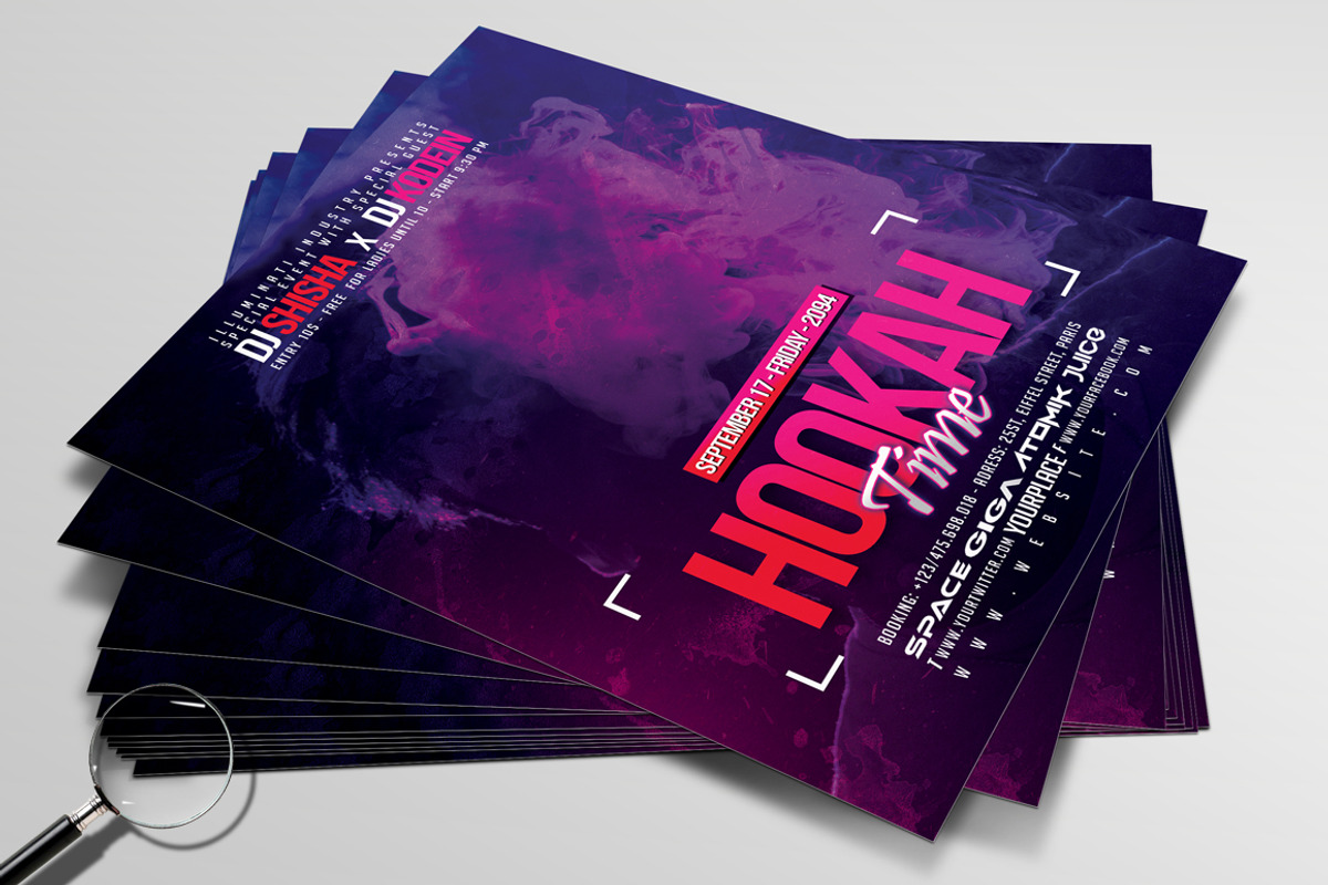 Hookah Time | Shisha Flyer Template, a Flyer Template by GIGA-TEMPLATE