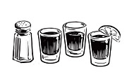 Tequila shots bold illustrations, a Food Illustration by Serifs & Whiskey (Thumbnail 3 of 4)