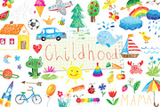 vector childhood doodle set, a Food Illustration by artnLera (Thumbnail 1 of 2)