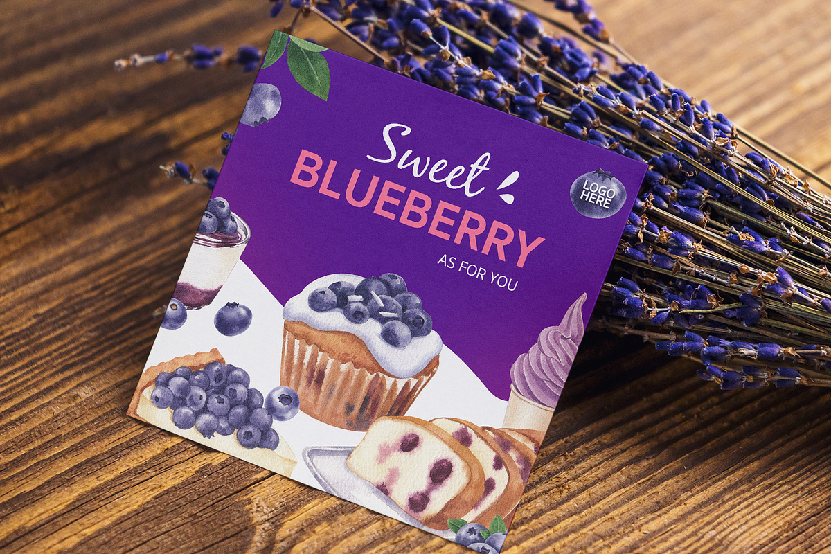 Blueberry Watercolor Hand Drawn, a Food Illustration by CreativeValuation (Photo 12 of 17)