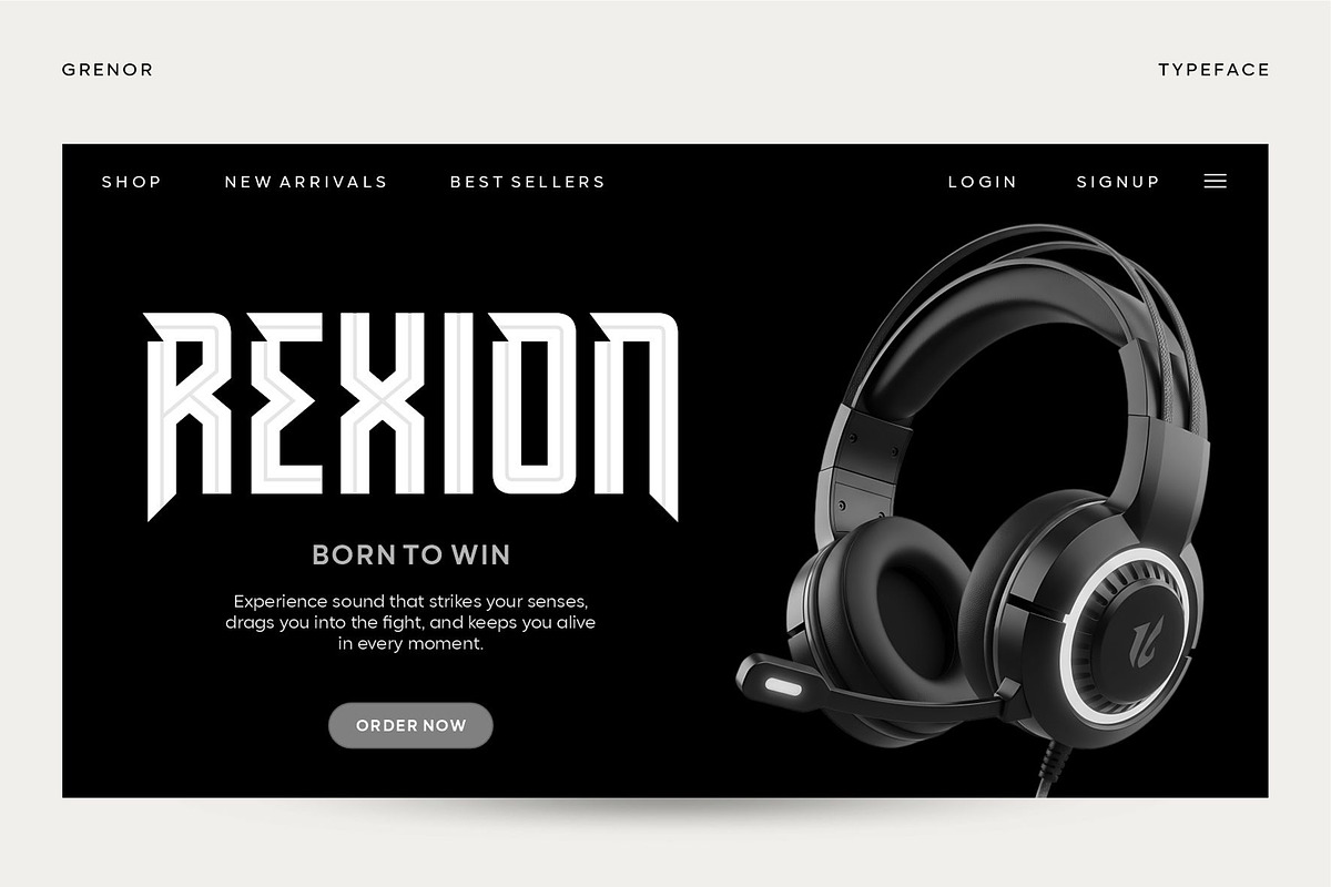 Grenor | Aggressive Display Fonts, a Sans Serif Font by Digitype Studio (Photo 4 of 11)