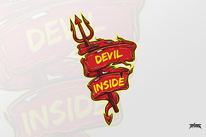 Devil Inside Vector Banner, an Illustration by R4DS