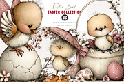 Whimsical Easter Bird Clip Art, an Illustration by CreationArt (Thumbnail 1 of 7)