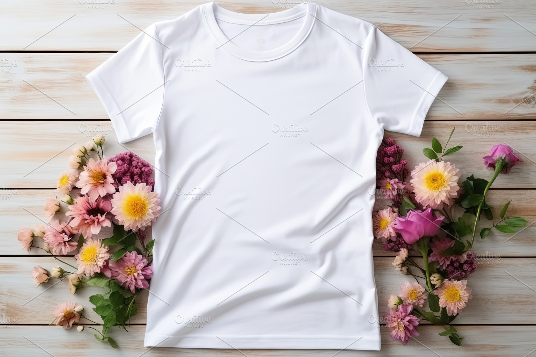 Blank white t-shirt mockup for front, an Animal Photo by Pixeness Studio